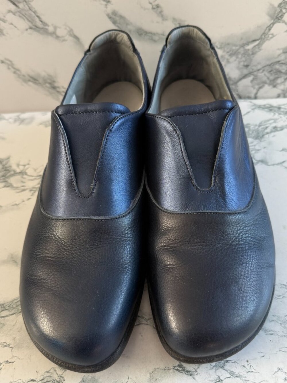 Naot Women 10 Karo Shoe Slip On Comfort Blue Leather Wide Toe Casual Everyday